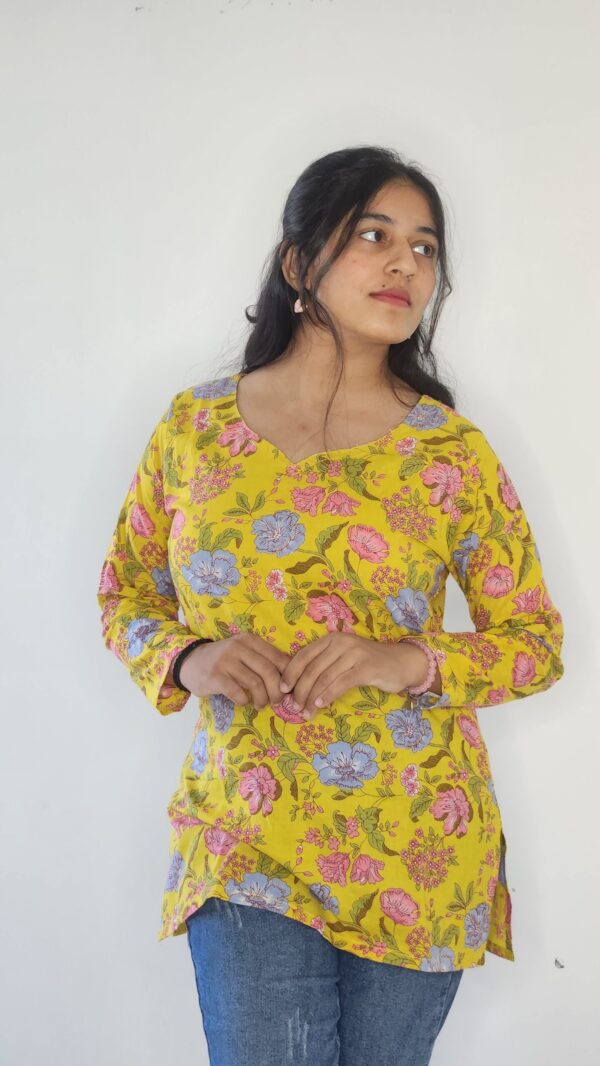Pitambara - round v neck cotton kurti