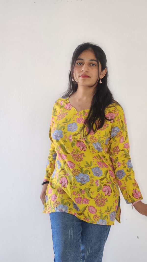 Pitambara - round v neck cotton kurti